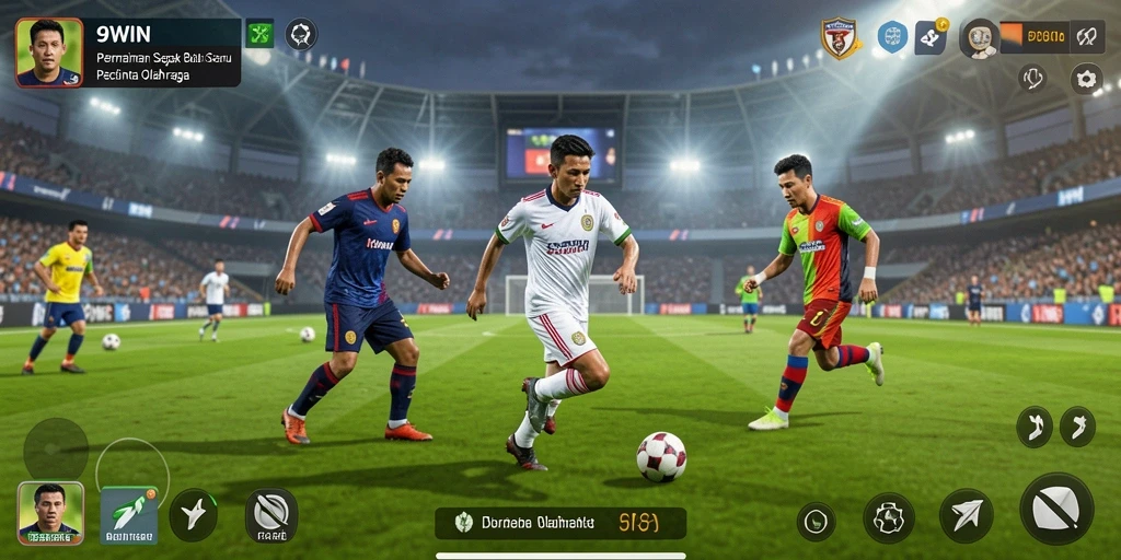 Tampilan gameplay menegangkan dalam pertandingan sepak bola 9WIN.