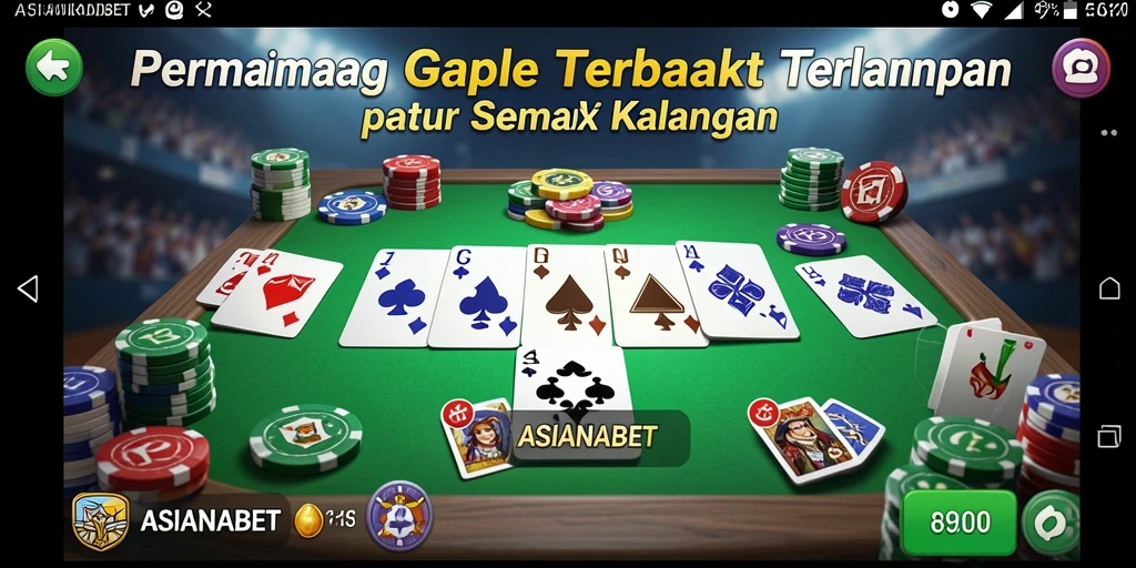Screenshot utama ASIANABET menampilkan gameplay Gaple yang menarik.