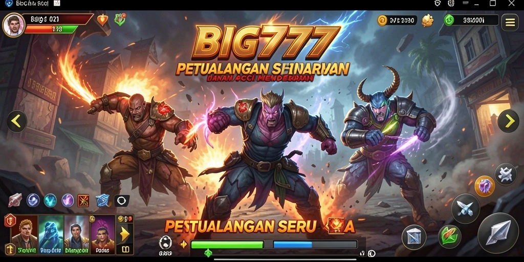 Screenshot gameplay BIG777 menunjukkan aksi mendebarkan dan pertarungan yang intens.