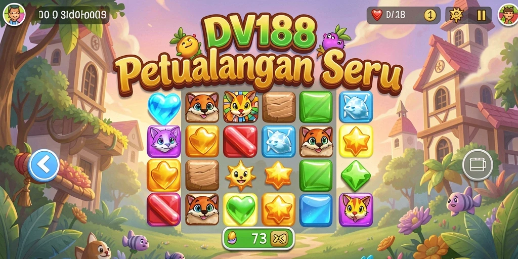 Tampilan gameplay seru dalam DV188 yang penuh warna.