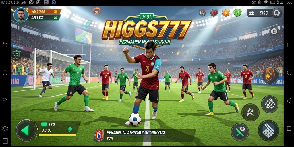 Tangkapan layar gameplay <strong>HIGGS777</strong> yang menampilkan aksi olahraga yang mendebarkan.