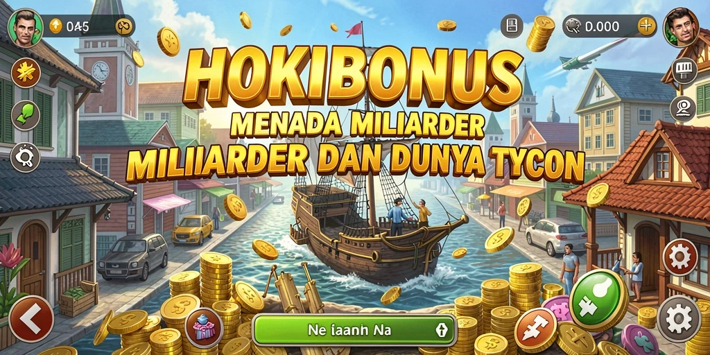 Tangkapan layar gameplay HOKIBONUS menampilkan aktivitas manajemen bisnis yang menyenangkan.