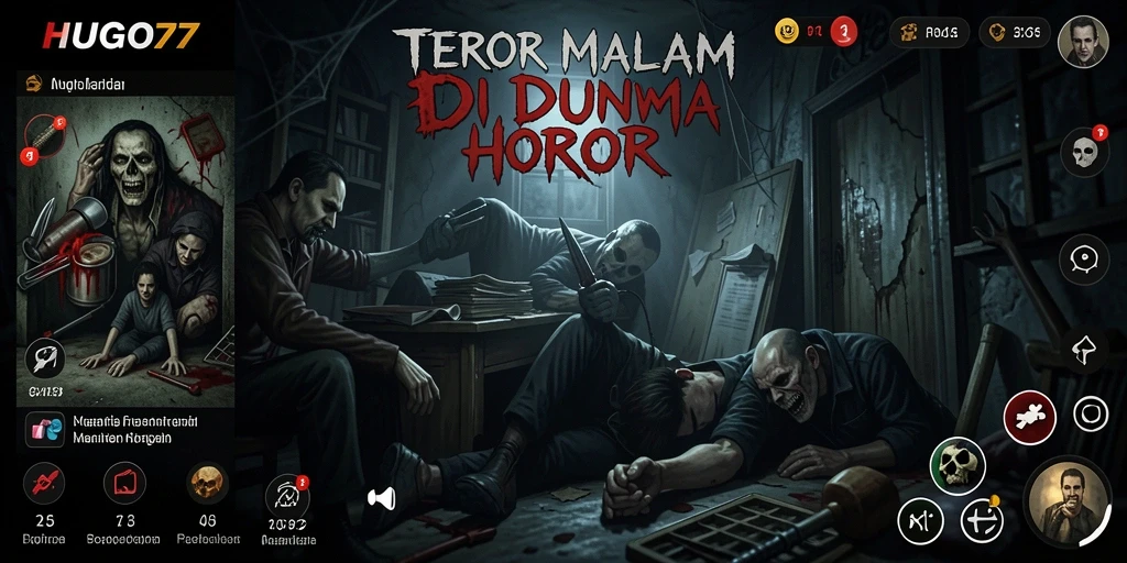 Screenshot gameplay HUGO77 menangkap momen horor yang menegangkan.