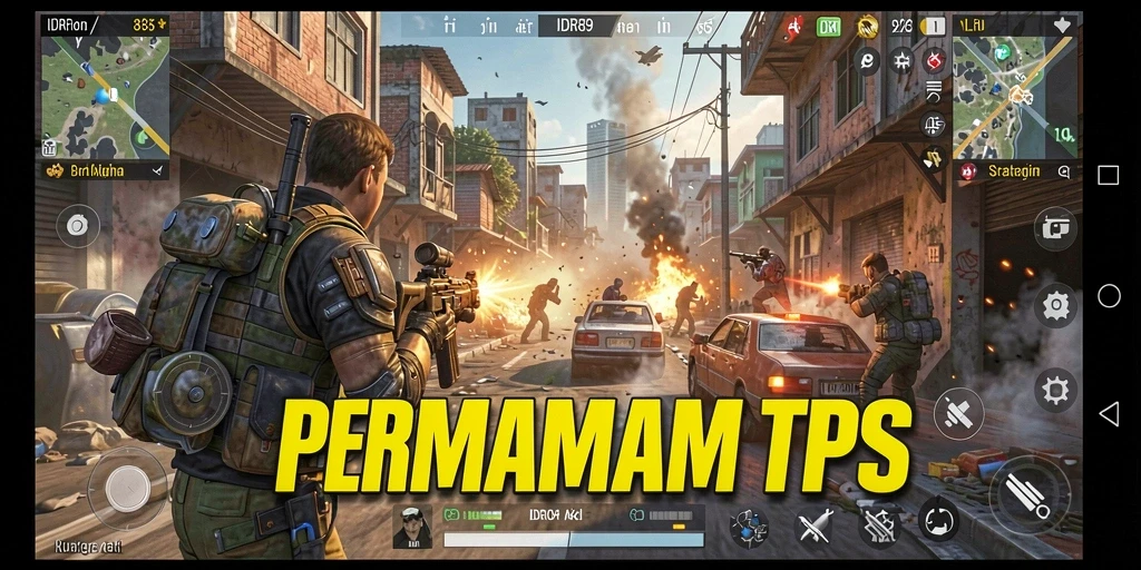 Screenshot utama IDR89 dengan aksi seru dalam gameplay TPS.