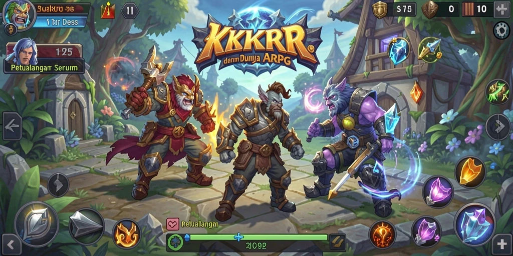 Screenshot gameplay KKRP menunjukkan pertarungan epik dan karakter yang kuat.