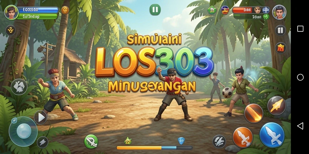 Screenshot menunjukkan gameplay menarik dari LOS303 dengan berbagai karakter.