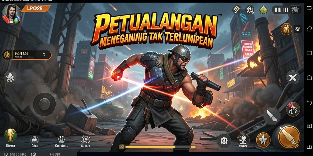 Screenshot gameplay LPO88 menampilkan aksi mendebarkan saat bertempur.