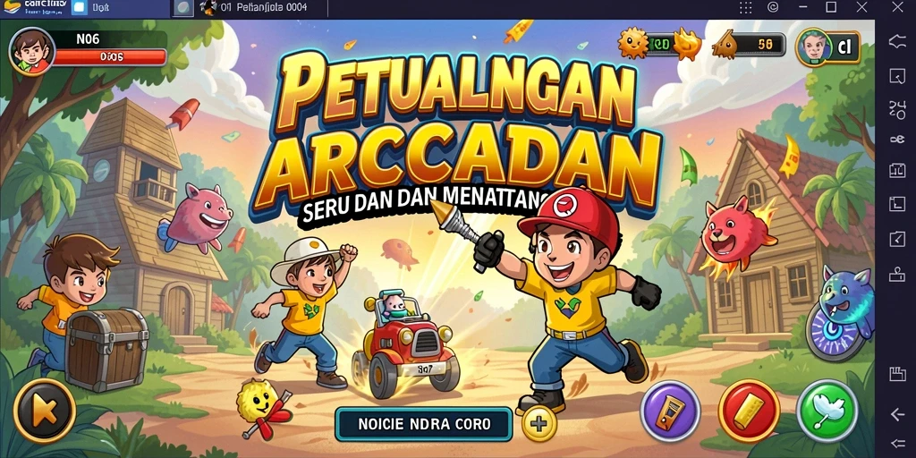 Tangkapan layar utama N06 menampilkan aksi gameplay Arcade yang seru.