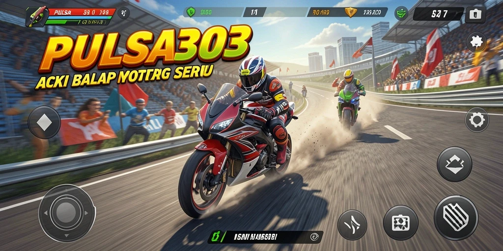 Tampilan akselerasi balapan motor yang mendebarkan.