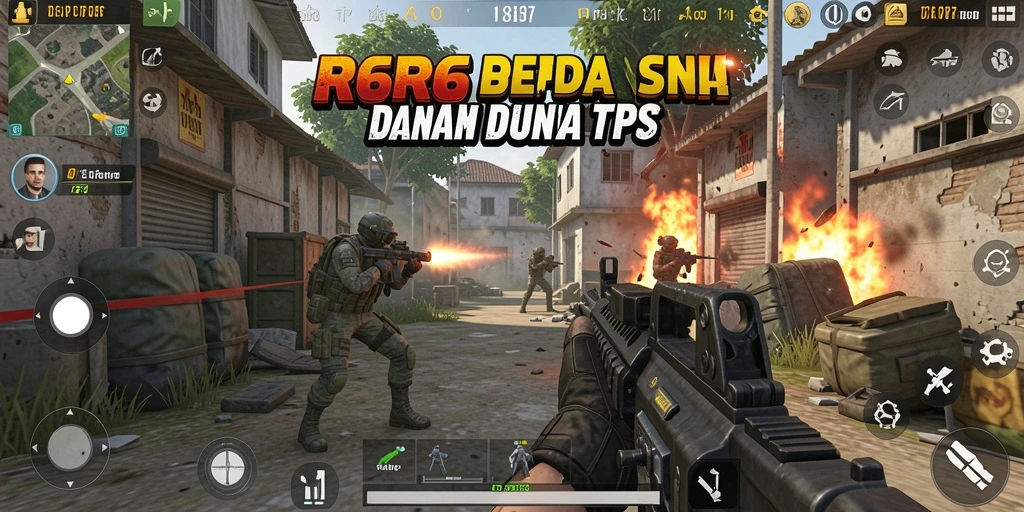 Gameplay intens R6R6 dengan aksi pertempuran seru.