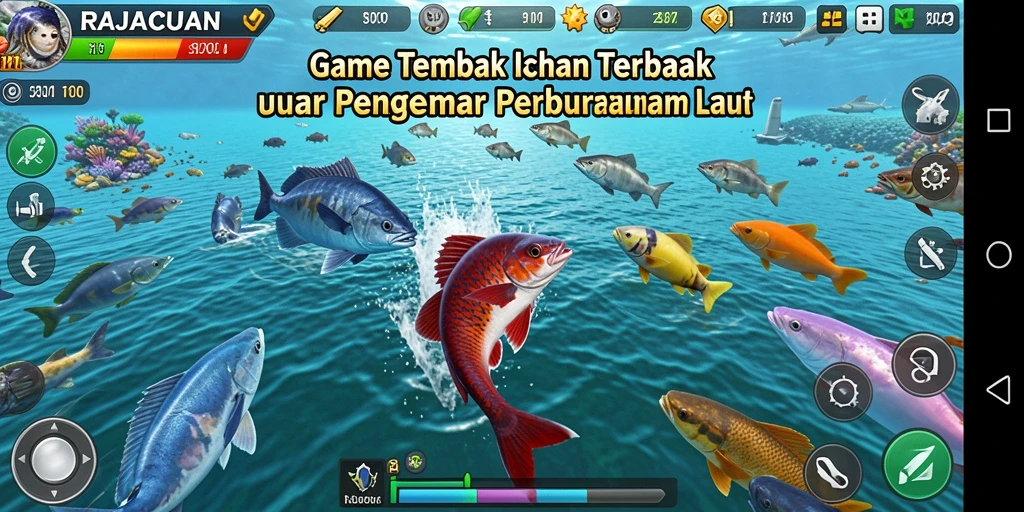 Gameplay seru RAJACUAN saat berburu ikan di laut dalam.