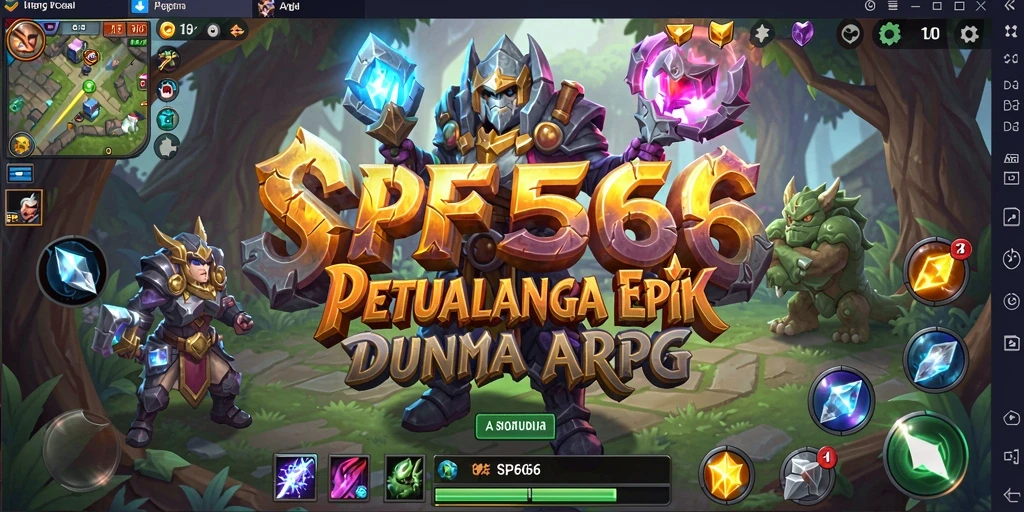 Tampilan epic dari gameplay ARPG SP666 dengan karakter dan monster.