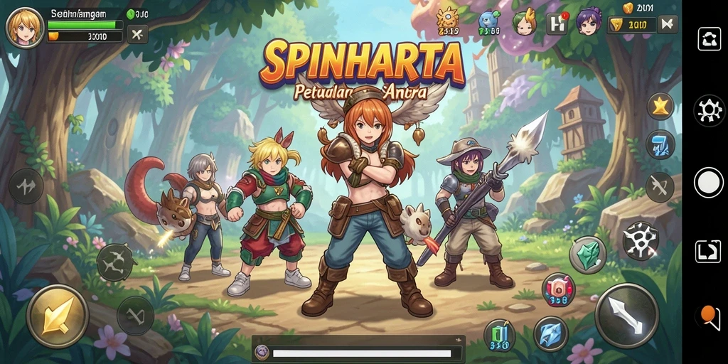 Tampilan menakjubkan dari gameplay <strong>SPINHARTA</strong> yang penuh aksi dan petualangan.