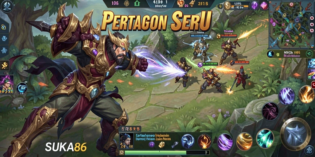 Screenshot gameplay <strong>SUKA86</strong> yang menampilkan pertempuran tim yang seru.