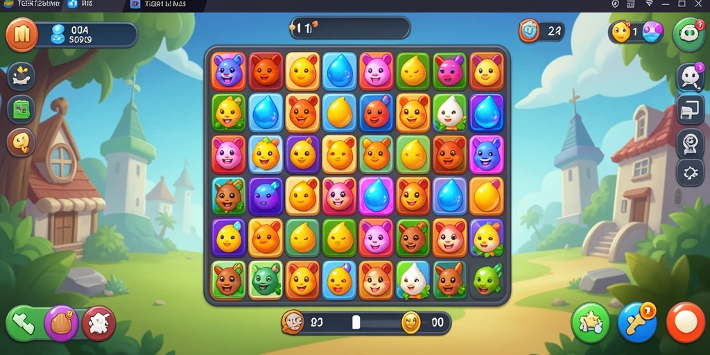 Tampilan menarik dari gameplay TGER123 dengan efek Match-3 yang menawan.