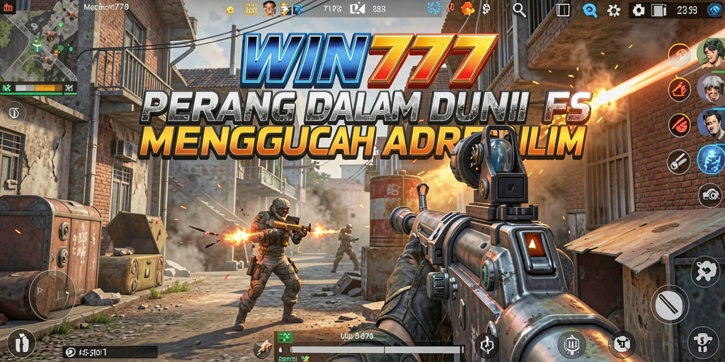 Tampilan gameplay mendebarkan dalam WIN777 dengan aksi tembak-menembak yang seru.